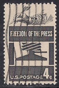 1119 4 cent Freedom of Press F-VF used