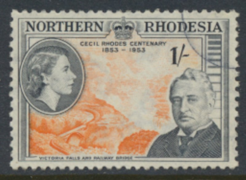 Northern Rhodesia  SG 58  Cecil Rhodes SC# 58 Used  see detail and scans