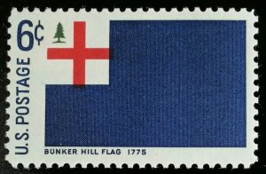 1968 6c Bunker Hill Historic Flag, American Revolution Scott 1351 Mint F/VF NH