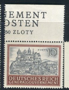 GERMANY; POLISH OCCUPATION 1943 Cracow MINT MNH 10Z. Margin value