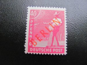 GERMANY BERLIN 1949  MNH SC 9N29  RED OVERPRINT VF/ XF 90 EUROS (117)