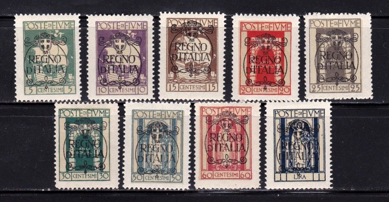 Fiume stamps #184 - 192, MH OG,  CV $21.60