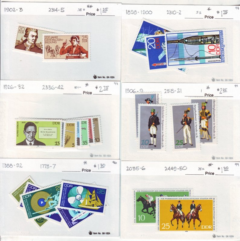 Z524 Jlstamps germany ddr mh/mnh 16 all dif sets, appears to be 1998-9 scv