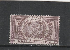 Orange Free State Fiscal  SG F3, 1882 1 Schilling, Manuscript Cancel