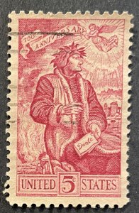 US # 1268 Used F/VF 5c 700th Anniversary: Dante 1965 [B52.4.2]