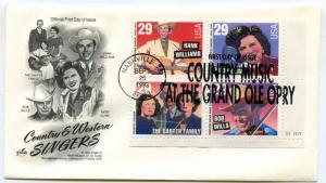 2771-74 Country & Western Singers Artcraft plate block FDC