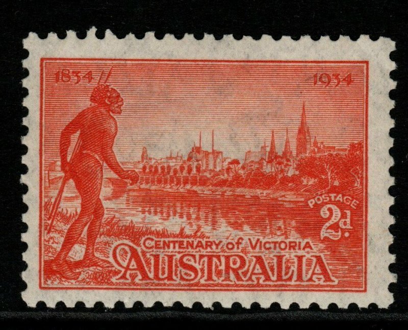 AUSTRALIA SG147 1934 2d ORANGE-VERMILION p10½ MNH