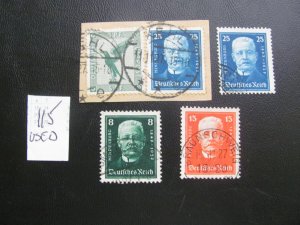 Germany 1933 USED SC B19/22 PARTIAL  SET XF 20 EUROS (115)