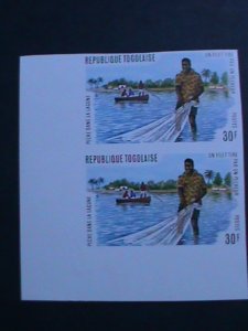 ​TOGO-1974-SC# 876 RARE PROOF STAMP-LOGOON FISHING MNH PAIR VF EST. $10