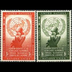 UN-NEW YORK 1954 - Scott# 29-30 Human Rights Set of 2 LH