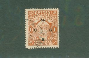 INDIA COCHIN ANGHAL 052 USED BIN $0.50