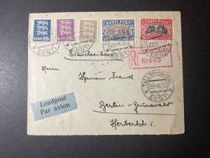 1930 Estonia Airmail Cover Tallinn Vaksal to Berlin Germany