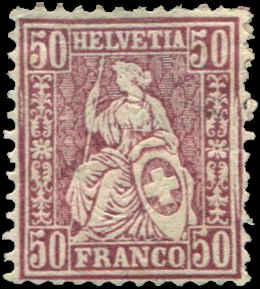 Switzerland SC# 59 Helvetia seated 50c  MH