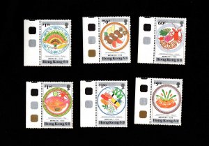 HONG KONG 1990 International Cuisine Thai Chinese Indian French Japanese MNH set