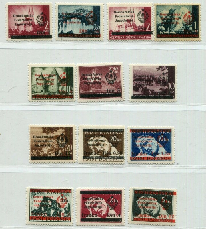 YUGOSLAVIA 1945 SARAJEVO LOCALS BOSNIA EXTREMELY RARE I-XIII PERFECT MNH CERTIFI