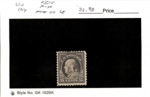 United States Postage Stamp, #514 Mint LH, 1917 Franklin (AB)