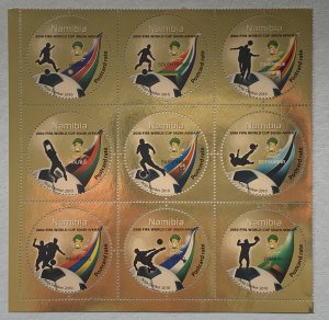 Namibia 2010 FIFA World Cup sheetlet of 9, MNH. Scott 1188, CV $11.00