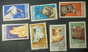 Romania #1527-1533 USED set livestock