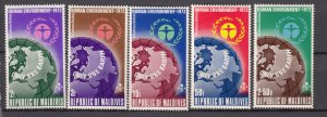 J27531 1972 maldive islands set mnh #412-6 globe