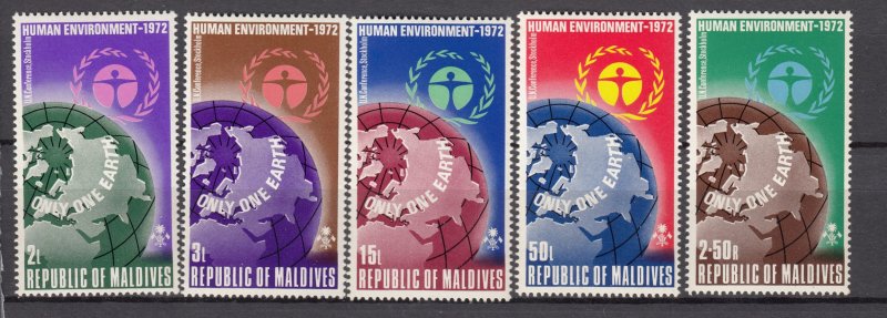 J27531 1972 maldive islands set mnh #412-6 globe