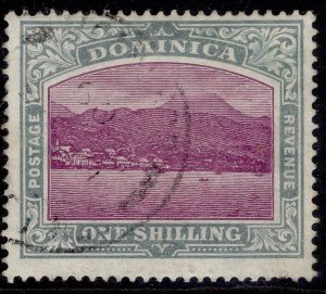 DOMINICA EDVII SG43, 1s magenta & grey-green, USED. Cat £65. CHALKY