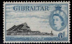 GIBRALTAR  Scott 140 MH* from 1953 QE2 stamp set few toned perf tips