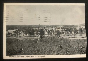 1918 Devens Branch Camp Fitchburg USA RPPC postcard Cover General View