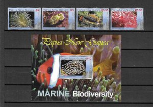 PAPUA NEW GUINEA 2008 SG 1233/6 + MS 1237/8 MNH Cat £36