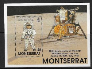 MONTSERRAT SGMS808 1989 FIRST MANNED LANDING ON THE MOON  MNH