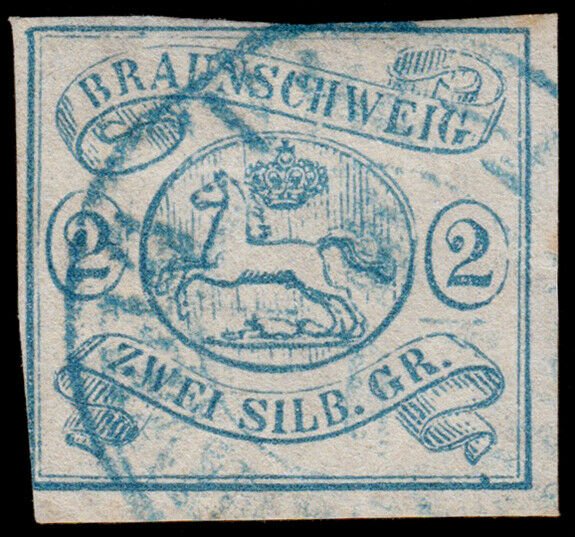 Germany - Brunswick Scott 2 (1852) Used F-VF, CV $250.00 C