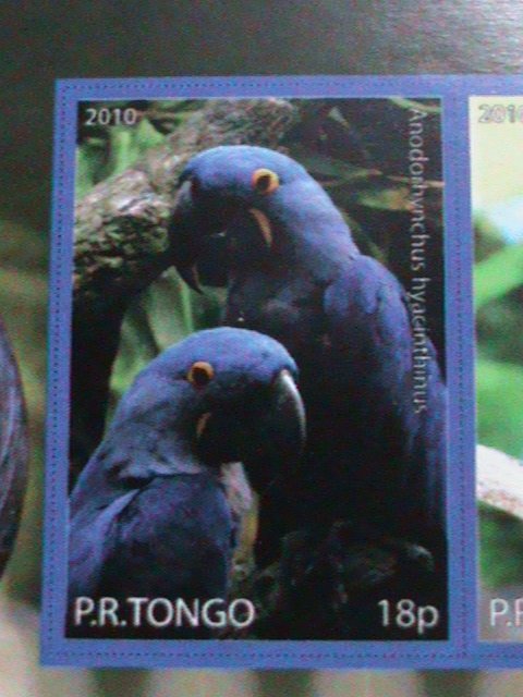 ​TONGA STAMP-HYACINTH MACAW  PARROT-MNH STAMP SHEET