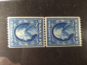 US #351 mint hinged line pair crease e23.3 14560