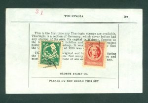 Germany. 1945 Thuringia. Advertising, Info. Cancel. 6 Pf. + 12 Pf. Schiller. 