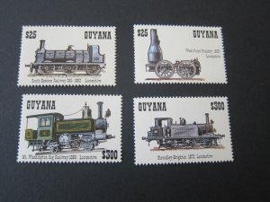 Guyana 1994 Sc 2877-80 Train set MNH