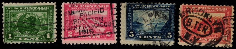 US Scott #401 - 404 - Panama-Pacific Expo 10 perf - Used - 1914