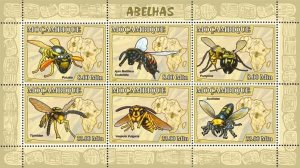 MOZAMBIQUE - 2007 - Bees - Perf 6v Sheet - Mint Never Hinged