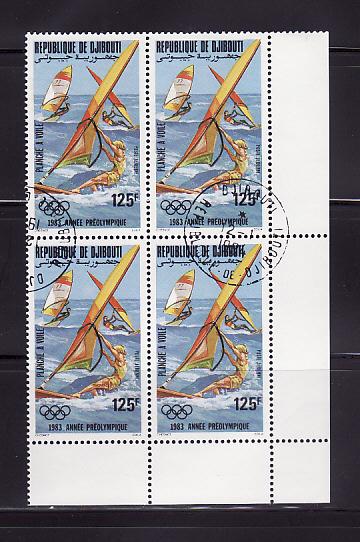 Djibouti C176 Block of 4 U Wind Surfing, Sports