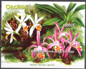 Congo 2005 Flowers Orchids S/S Imperf.  MNH Cinderella !