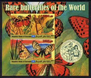 Maakhir State of Somalia 2011 Rare Butterflies #1 (with S...