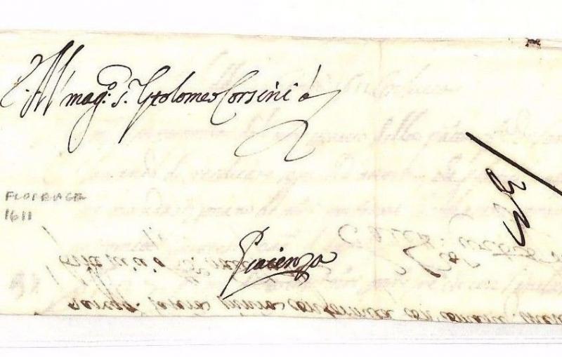 AY40 1611 EARLY MERCHANT'S LETTER Italy TUSCANY *Florence*Corsini Cover Piacenza