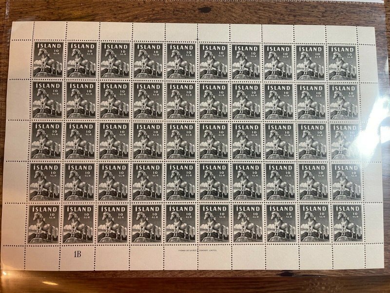 Iceland, Scott 311, MNH Complete pane of 50