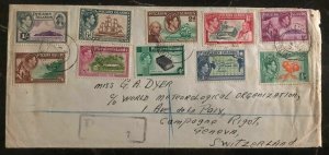 1956 Pitcairn Island Cover To Meteorological Station Geneva Switzerland 1-8