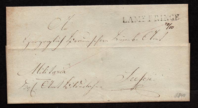 $German Stampless Cover, Lamspringe-Sesen, 1840