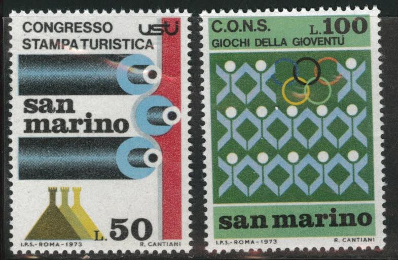 San Marino Scott 800-801 MNH** 1973 stamps