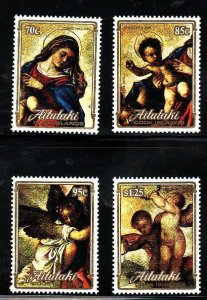 Aitutaki-Sc#439-42- id7-unusd NH set -Christmas-Paintings-1989-