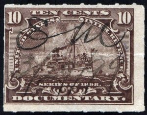 R168 10¢ Documentary Stamp (1898) Used