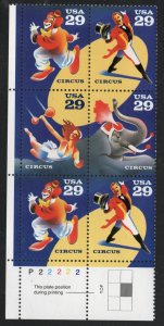 ALLY'S STAMPS US Plate Block Scott #2750-3 29c Circus [6] MNH - F/VF [F-3b]