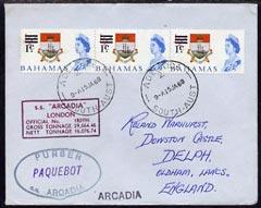 Bahamas used in Adelaide 1968 Paquebot cover to England c...