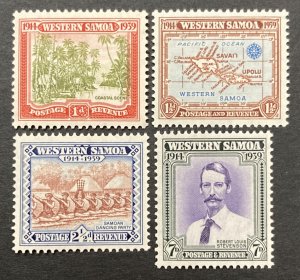 Samoa 1939 #181-4, 25th Anniversary of NZ Control, MNH.