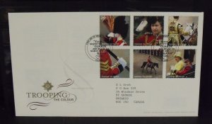 15719   GREAT BRITAIN   FDC # 2288-2293     Trooping the Colour   CV$ 16.00